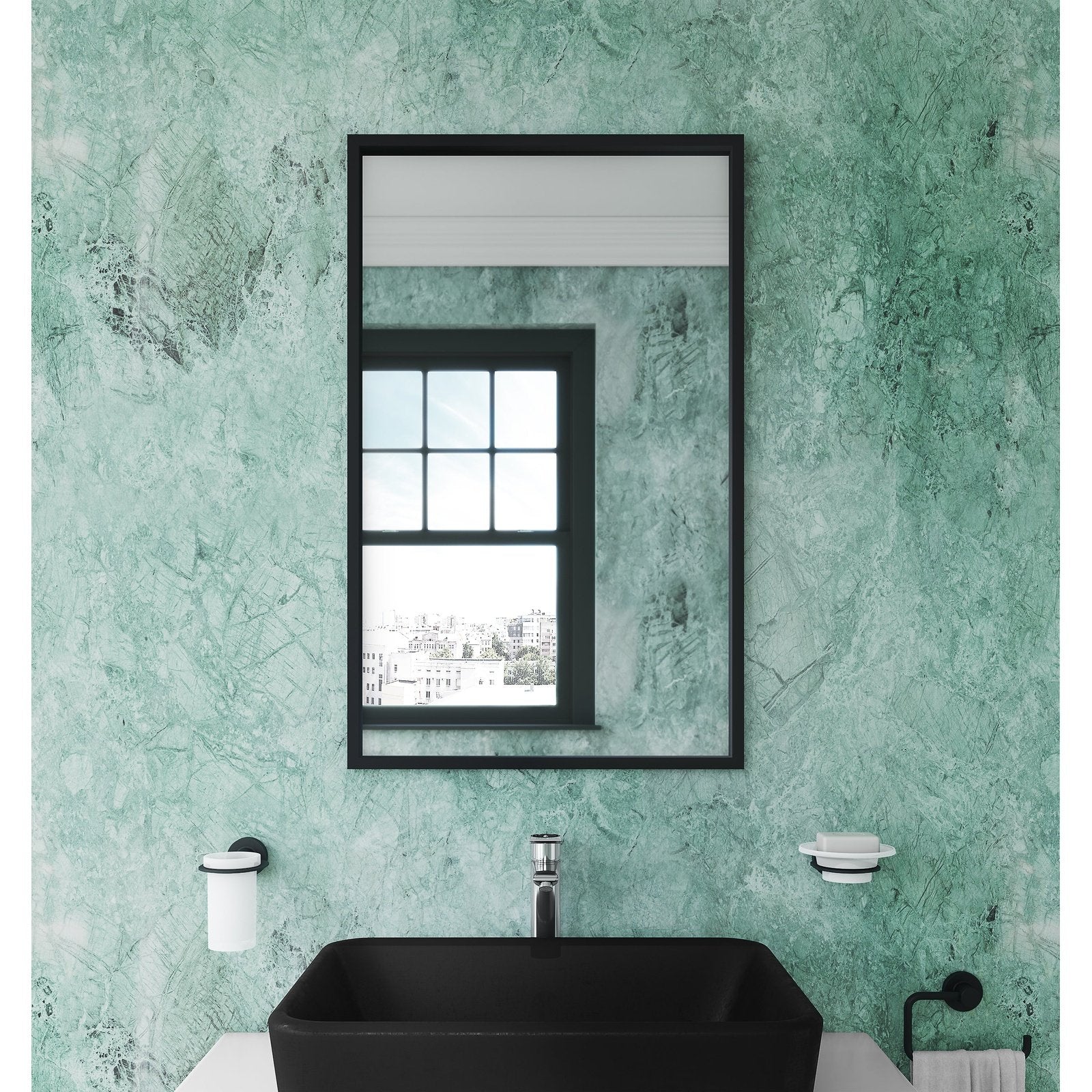 Origins Living Docklands Rectangular Mirror 40x70cm Matt Black - Hot Tub Shop