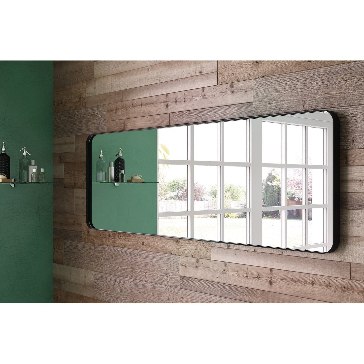 Origins Living City Rectangular Mirror 150x50cm Matt Black