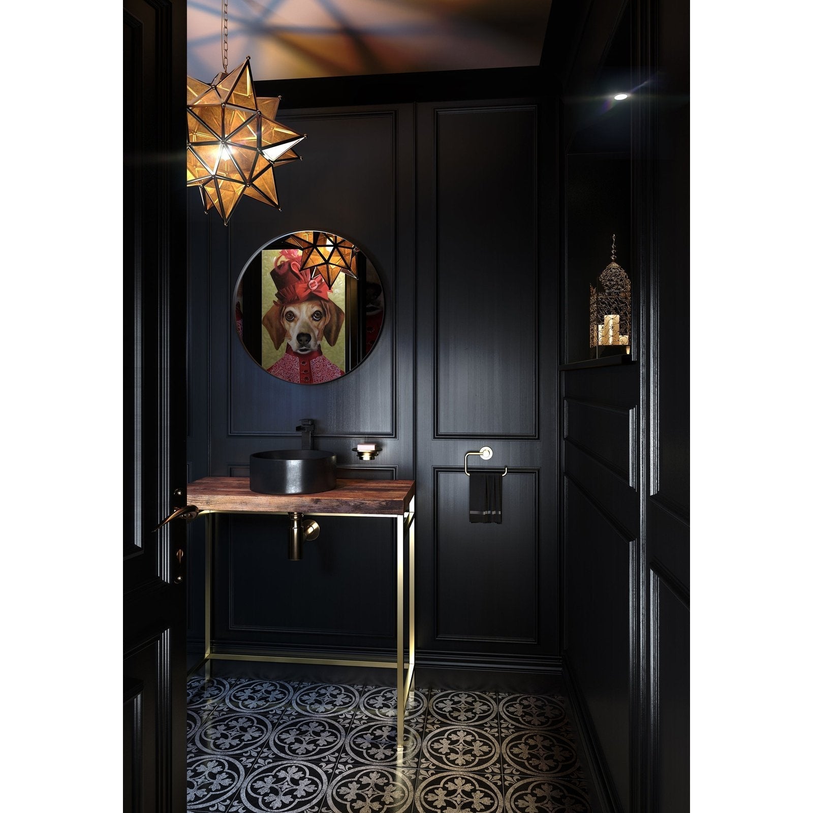 Origins Living City Round Mirror 80cm Matt Black - Hot Tub Shop