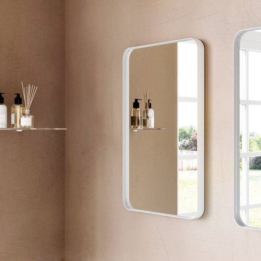 Origins Living City Rectangular Mirror 50x75cm Matt White - Hot Tub Shop