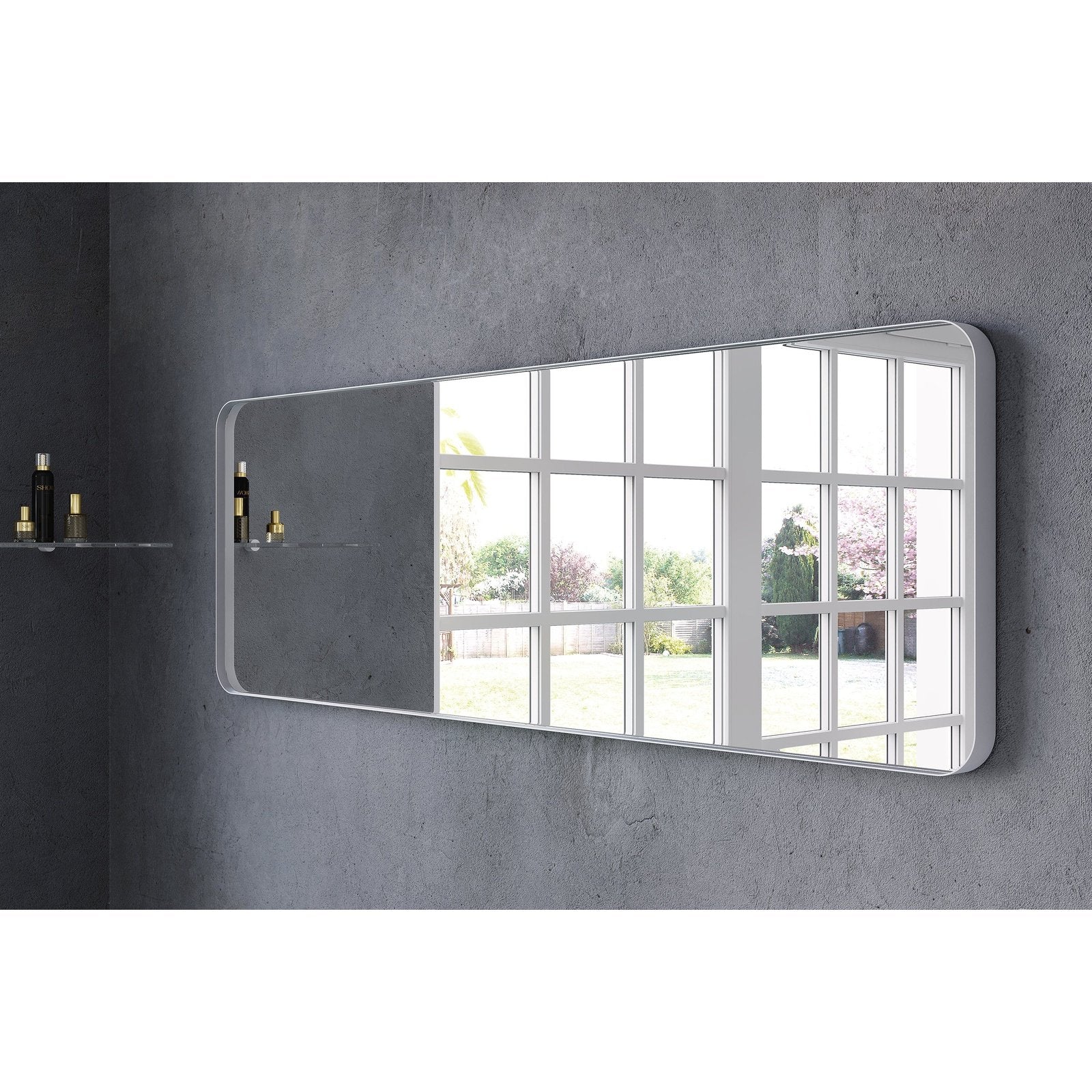 Origins Living City Rectangular Mirror 150x50cm Matt White - Hot Tub Shop