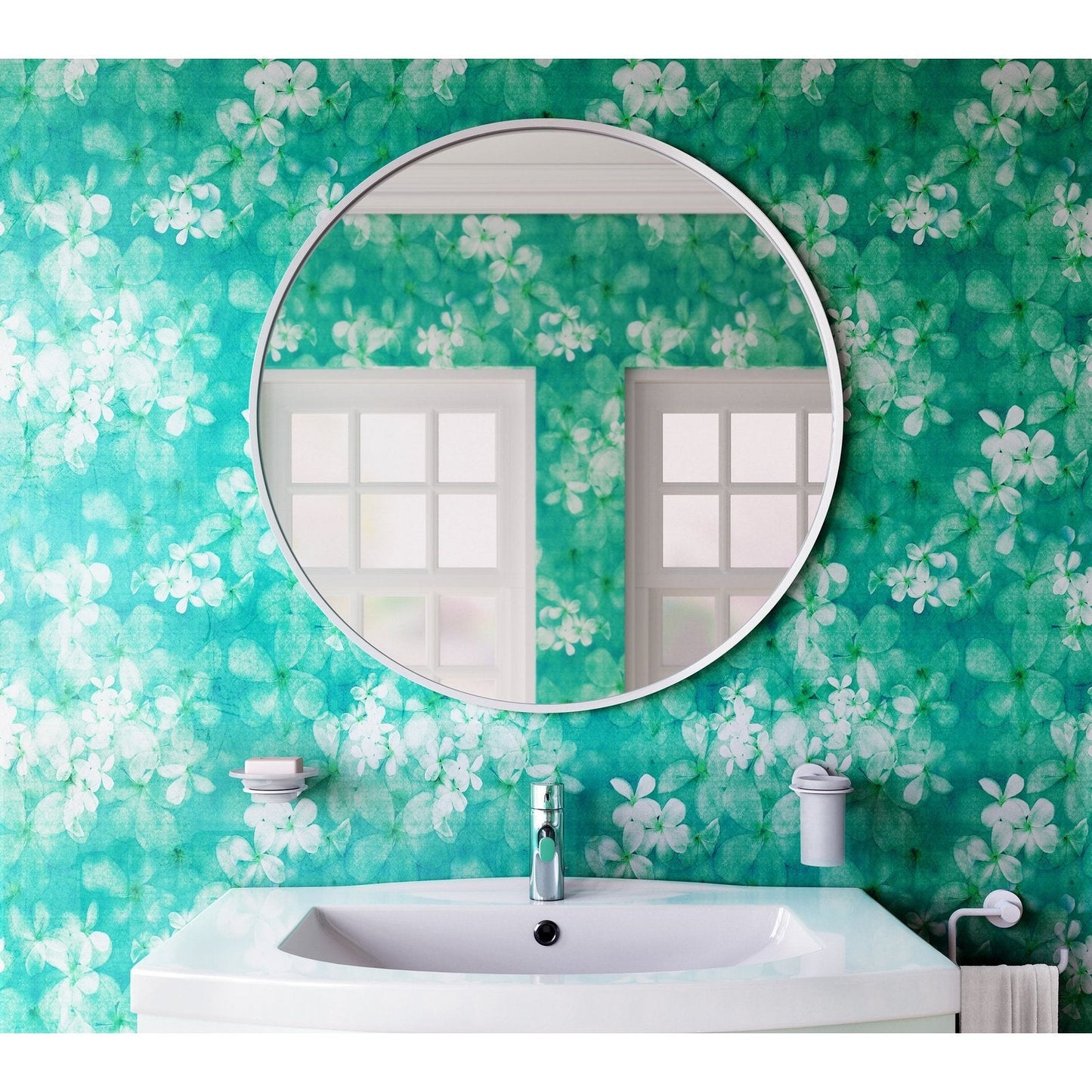 Origins Living Docklands Round Mirror 80cm Matt White