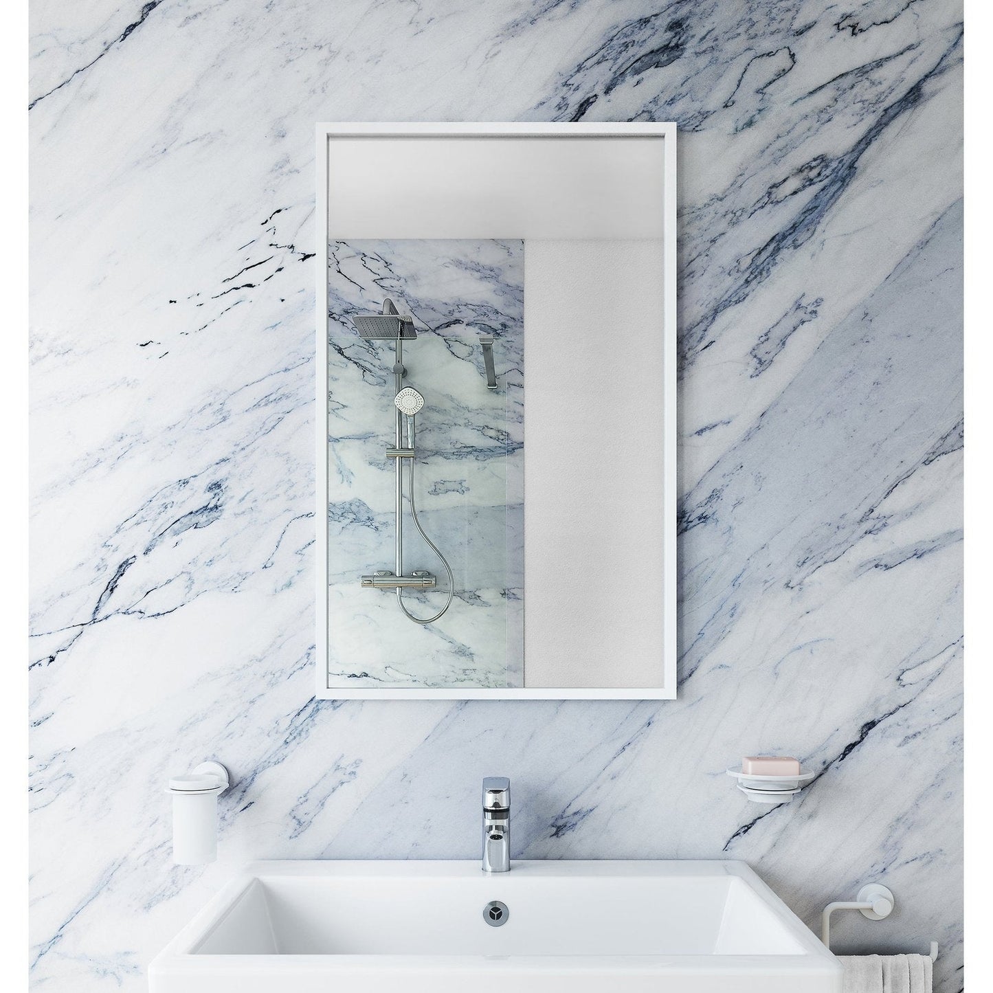 Origins Living Docklands Rectangular Mirror 50x80cm Matt White - Hot Tub Shop