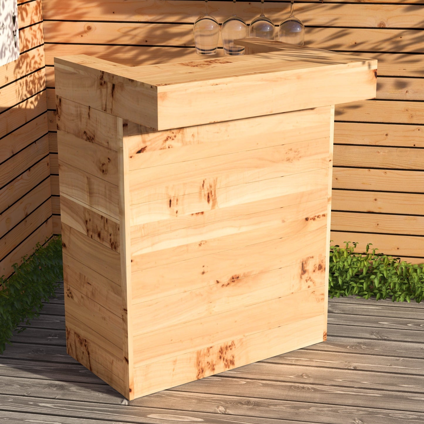 Rustic Wooden Pallet Bar - 80cm - Hot Tub Shop