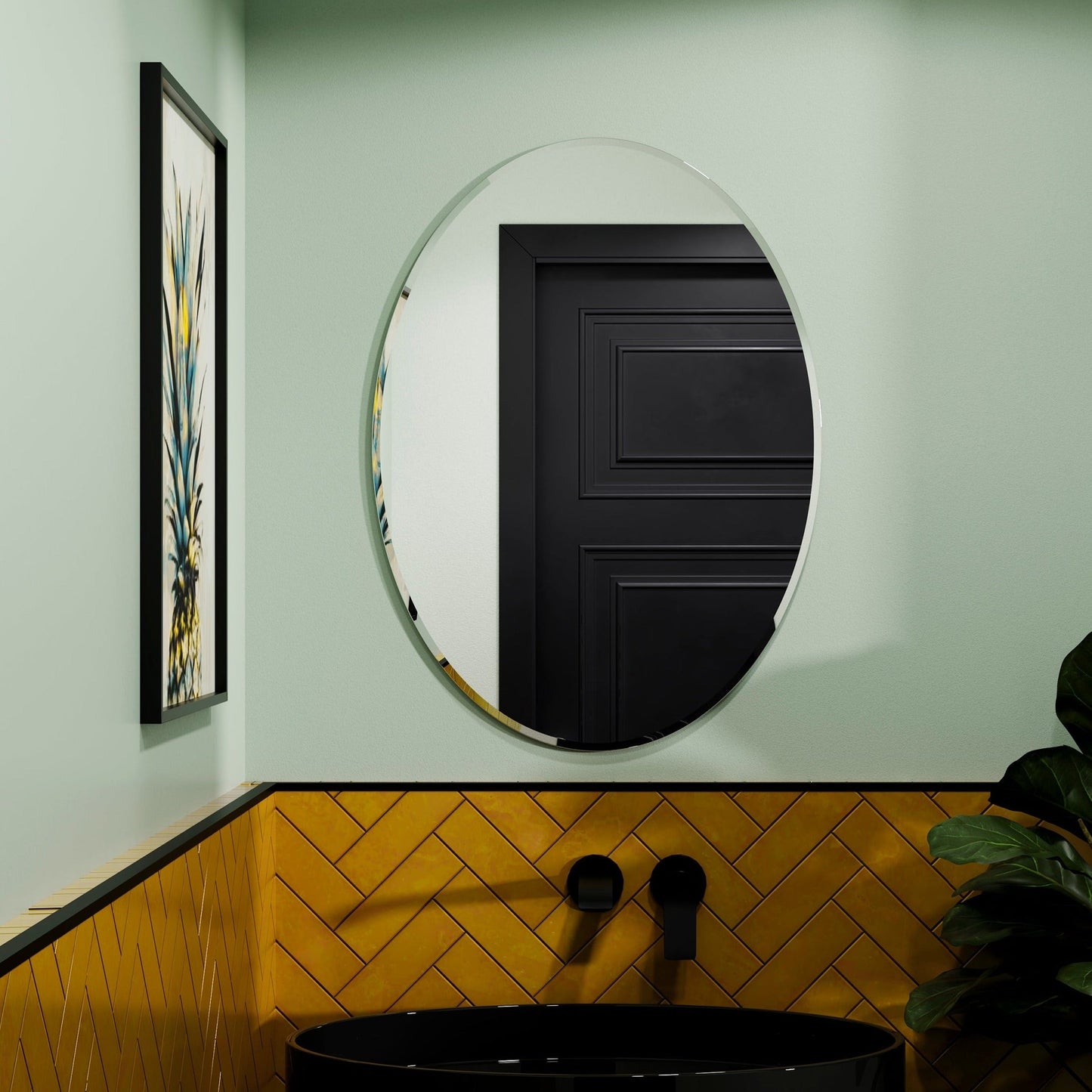 Origins Living Belvoir Oval Mirror 55 550 X 750mm - Hot Tub Shop