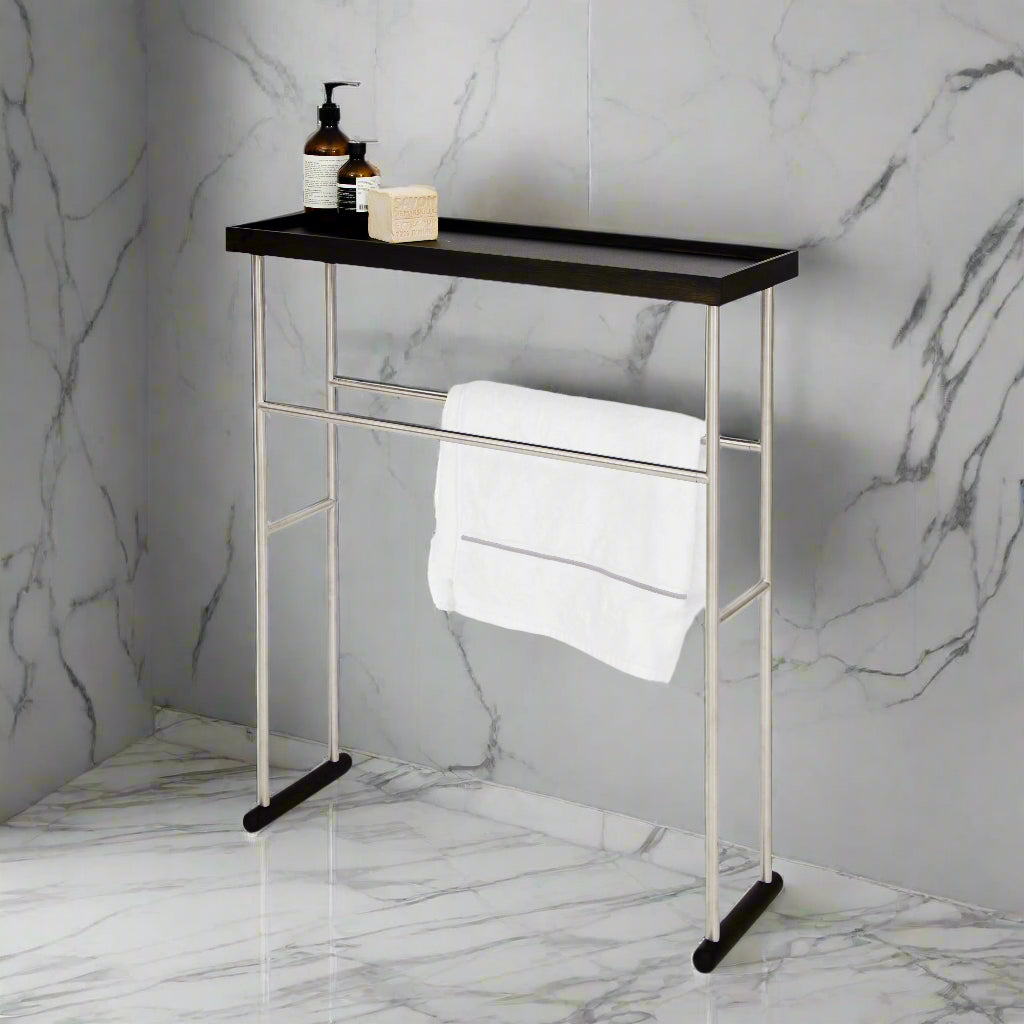 Wireworks Caddy Towel Rail Yoku Dark Oak