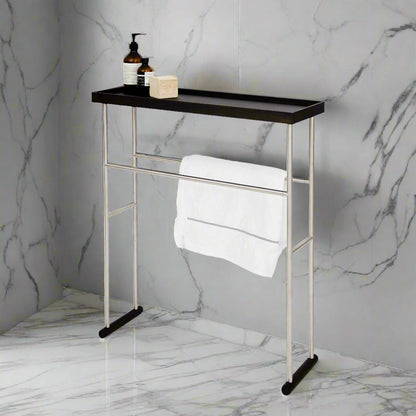 Wireworks Caddy Towel Rail Yoku Dark Oak