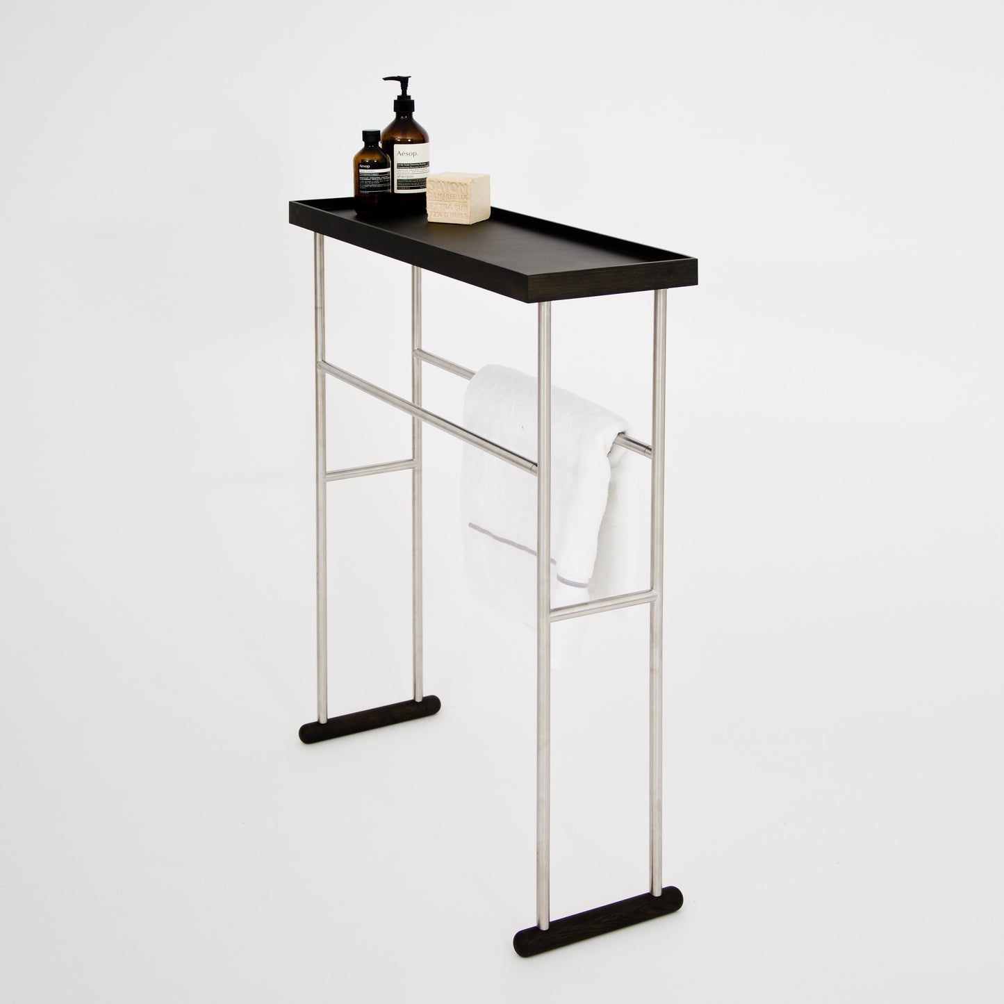 Wireworks Caddy Towel Rail Yoku Dark Oak