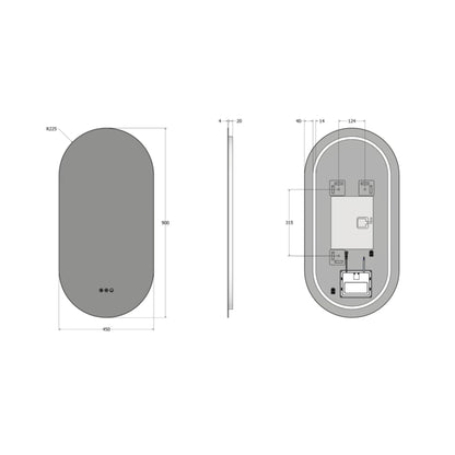 Origins Living Claris Capsule Illuminated Mirror 45x90cm - Hot Tub Shop