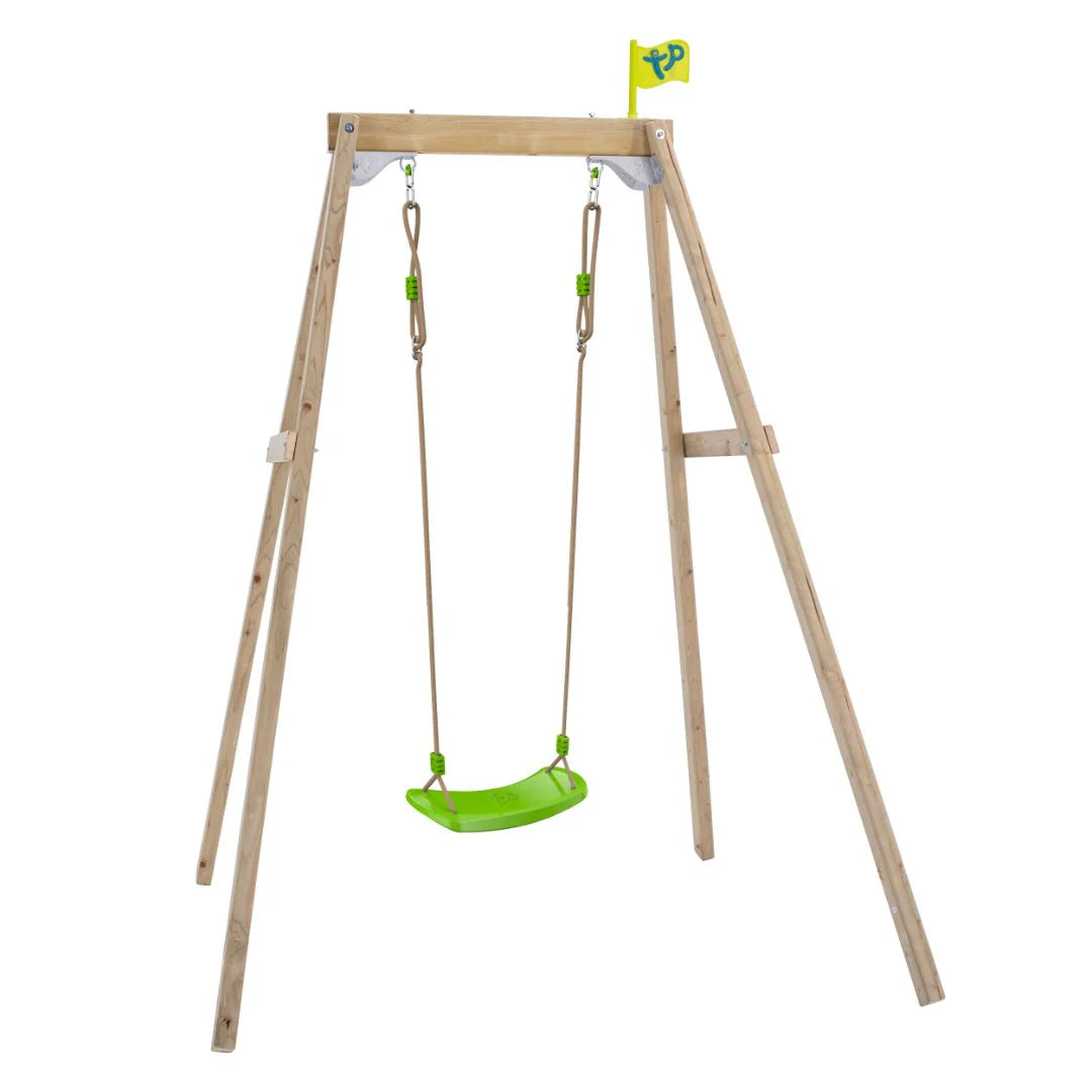 TP Forest Wooden Single Swing Set with Roped Rapide Seat - FSC® certified