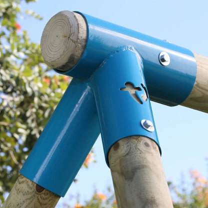 TP Knightswood Double Wooden Swing Set With Glide Ride