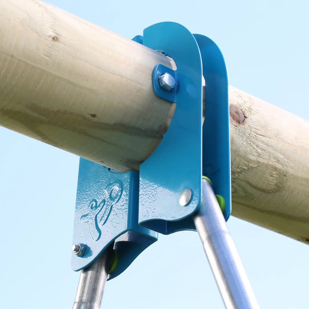 TP Knightswood Double Wooden Swing Set With Glide Ride