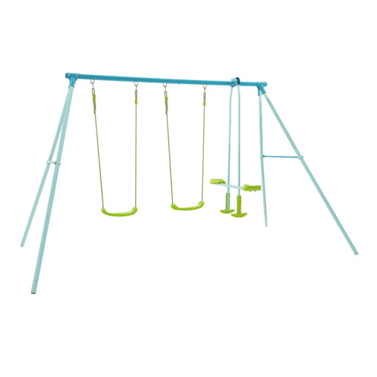 TP Triple Metal Swing Set with Glider Swing Seat