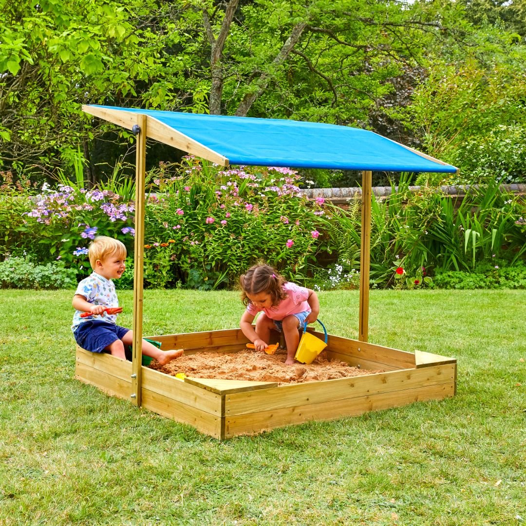 TP Wooden Sandpit with Sun Canopy
