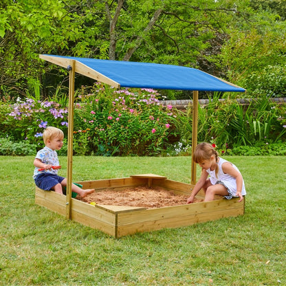 TP Wooden Sandpit with Sun Canopy