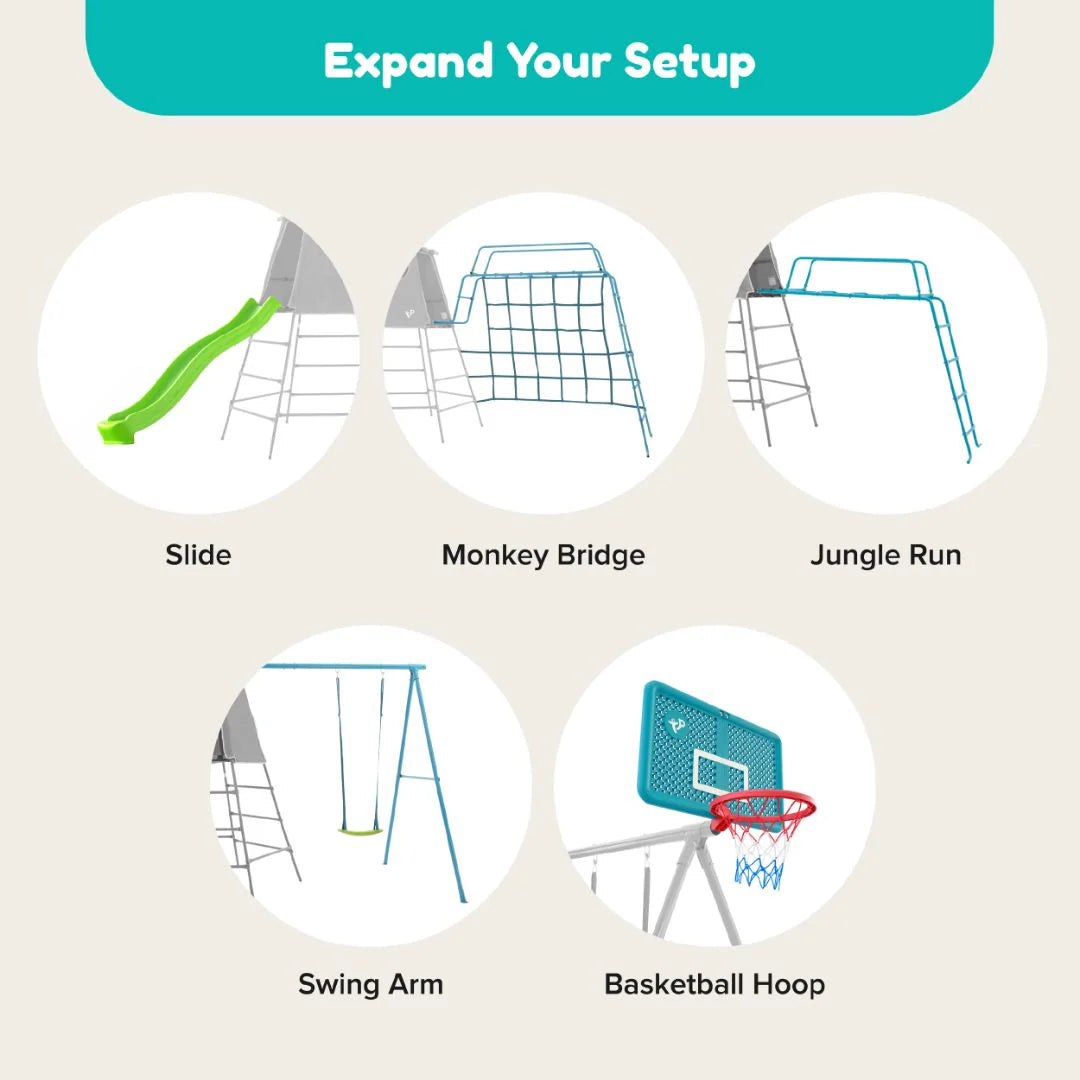 TP Explorer Metal Climbing Frame with Platform & Den