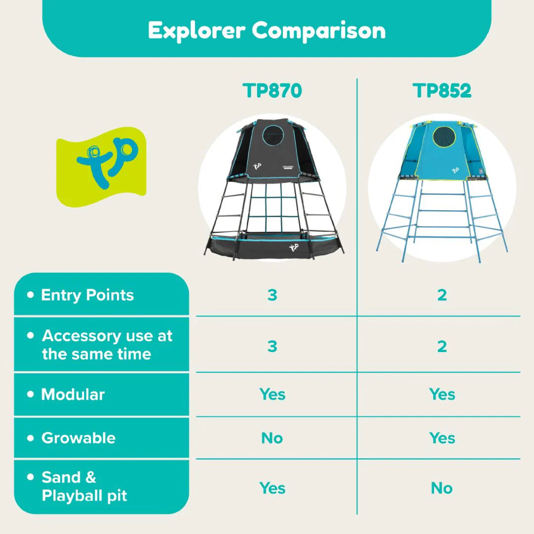 TP Explorer Metal Climbing Frame with Platform & Den