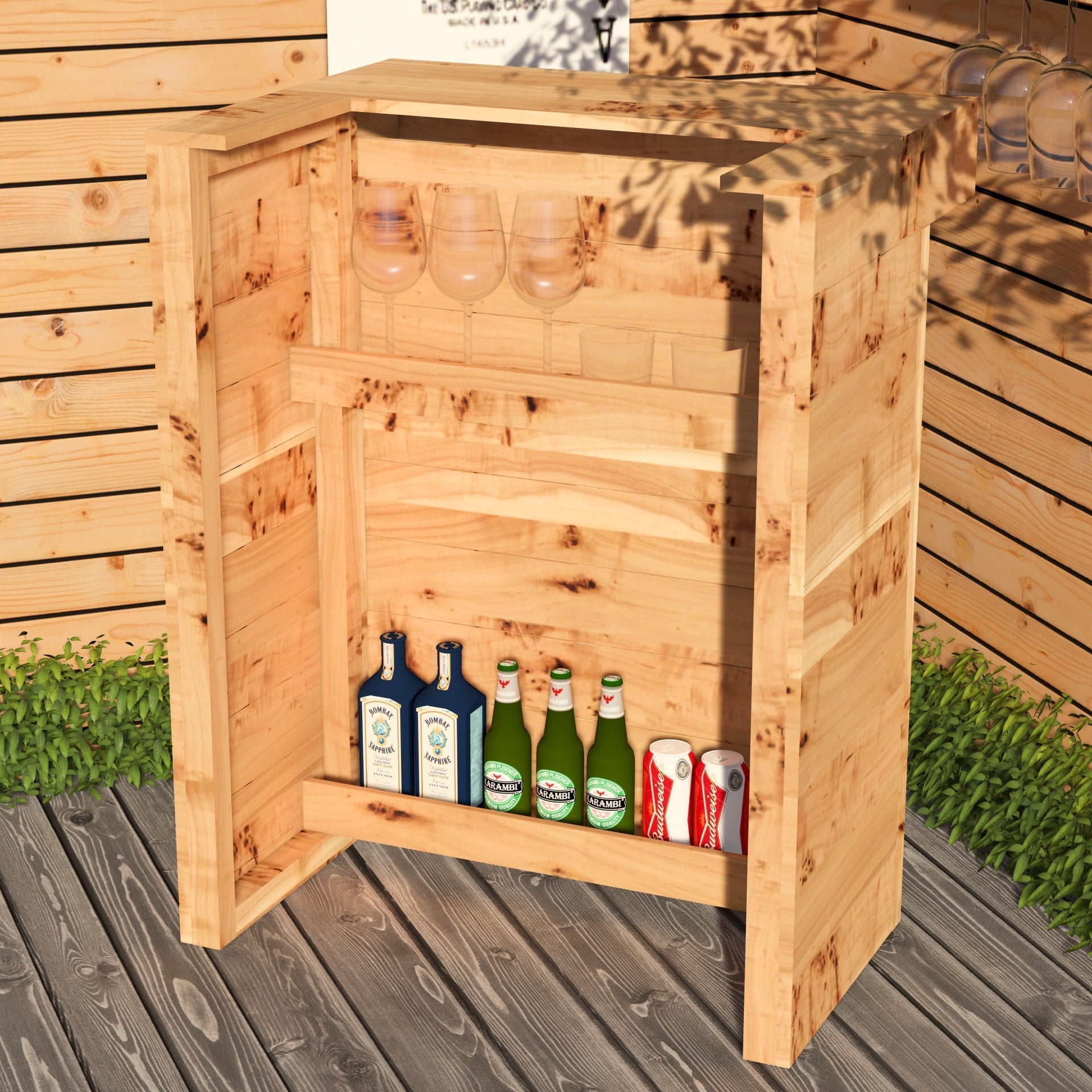 Rustic Wooden Pallet Bar - 80cm - Hot Tub Shop