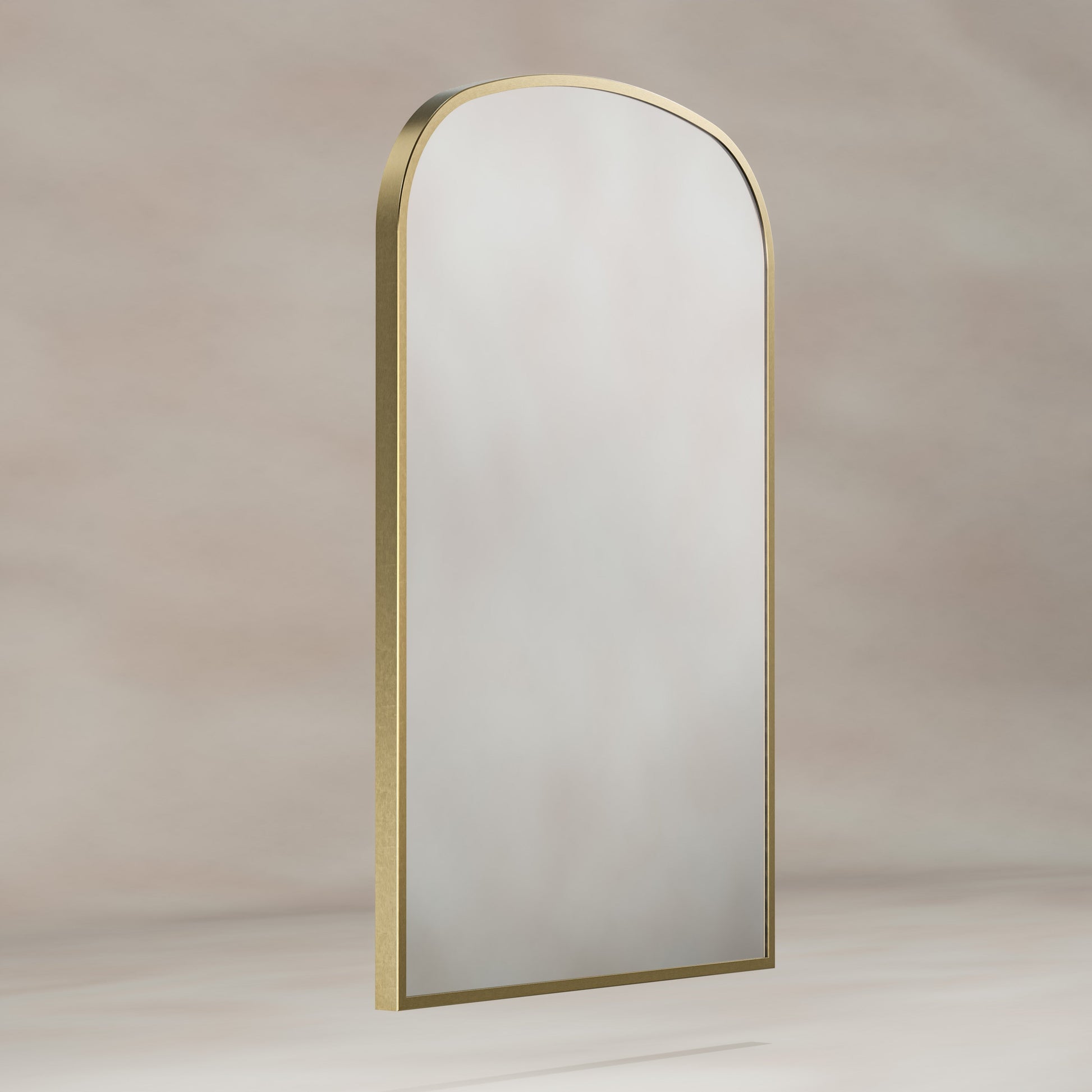Origins Living Delphine Overmantle Arch Mirror 60 X 90cm Brushed Brass - Hot Tub Shop