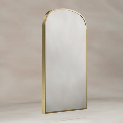 Origins Living Delphine Overmantle Arch Mirror 60 X 90cm Brushed Brass - Hot Tub Shop