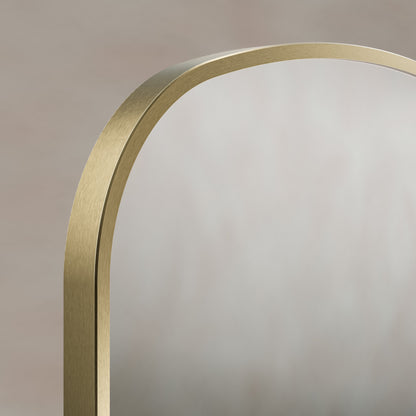 Origins Living Delphine Overmantle Arch Mirror 60 X 90cm Brushed Brass - Hot Tub Shop