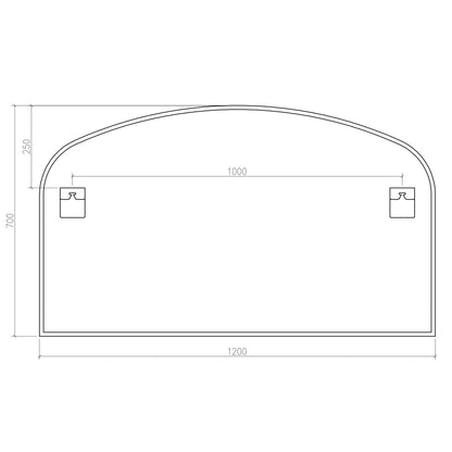 Origins Living Delphine Overmantle Arch Mirror 120 X 70cm Brushed Brass - Hot Tub Shop