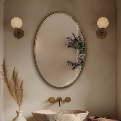 Origins Living Delphine Oval Mirror 55 X 80cm Brushed Brass