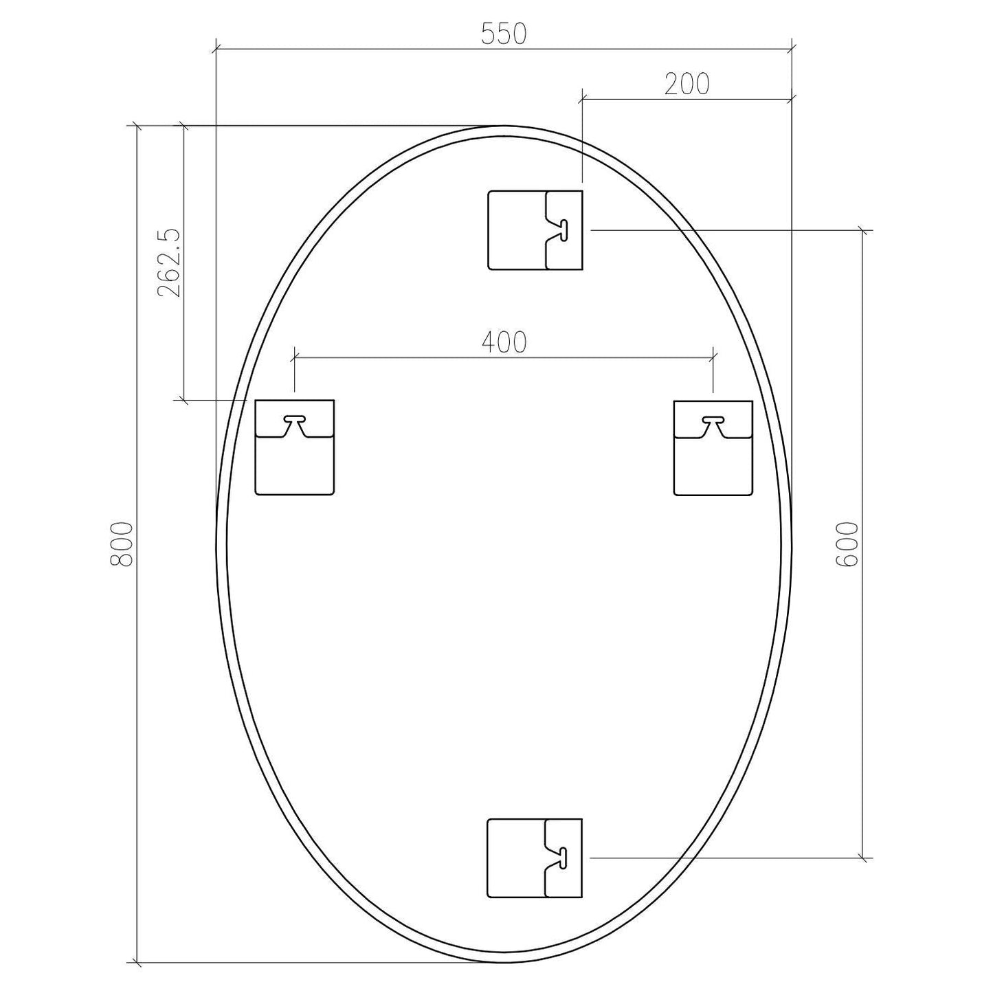 Origins Living Delphine Oval Mirror 55 X 80cm Matt Black - Hot Tub Shop
