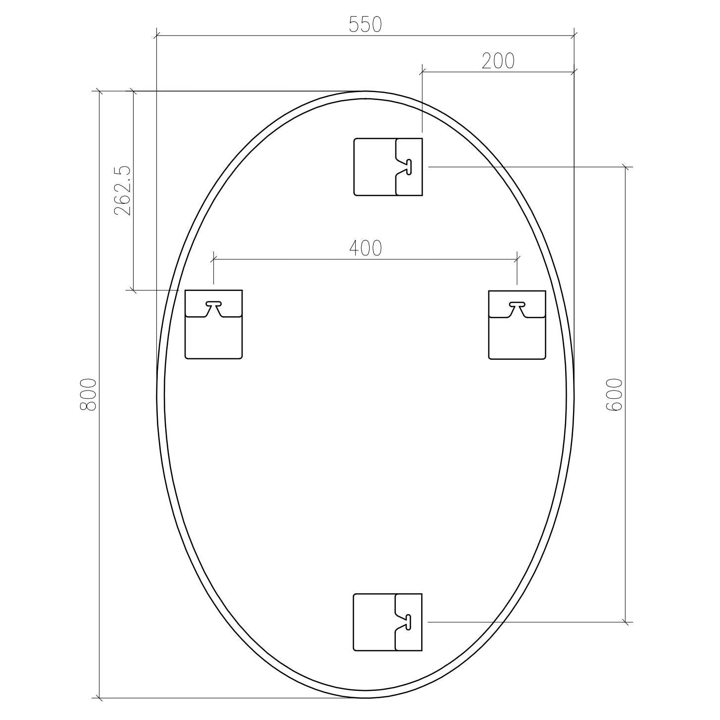 Origins Living Delphine Oval Mirror 55 X 80cm Matt Black - Hot Tub Shop