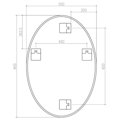 Origins Living Delphine Oval Mirror 55 X 80cm Matt Black - Hot Tub Shop