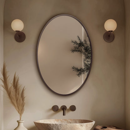 Origins Living Delphine Oval Mirror 55 X 80cm Brushed Bronze - Hot Tub Shop