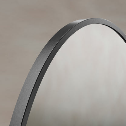 Origins Living Delphine Oval Mirror 55 X 80cm Gunmetal - Hot Tub Shop