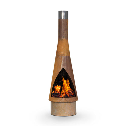 Conical Chiminea - Corten Steel
