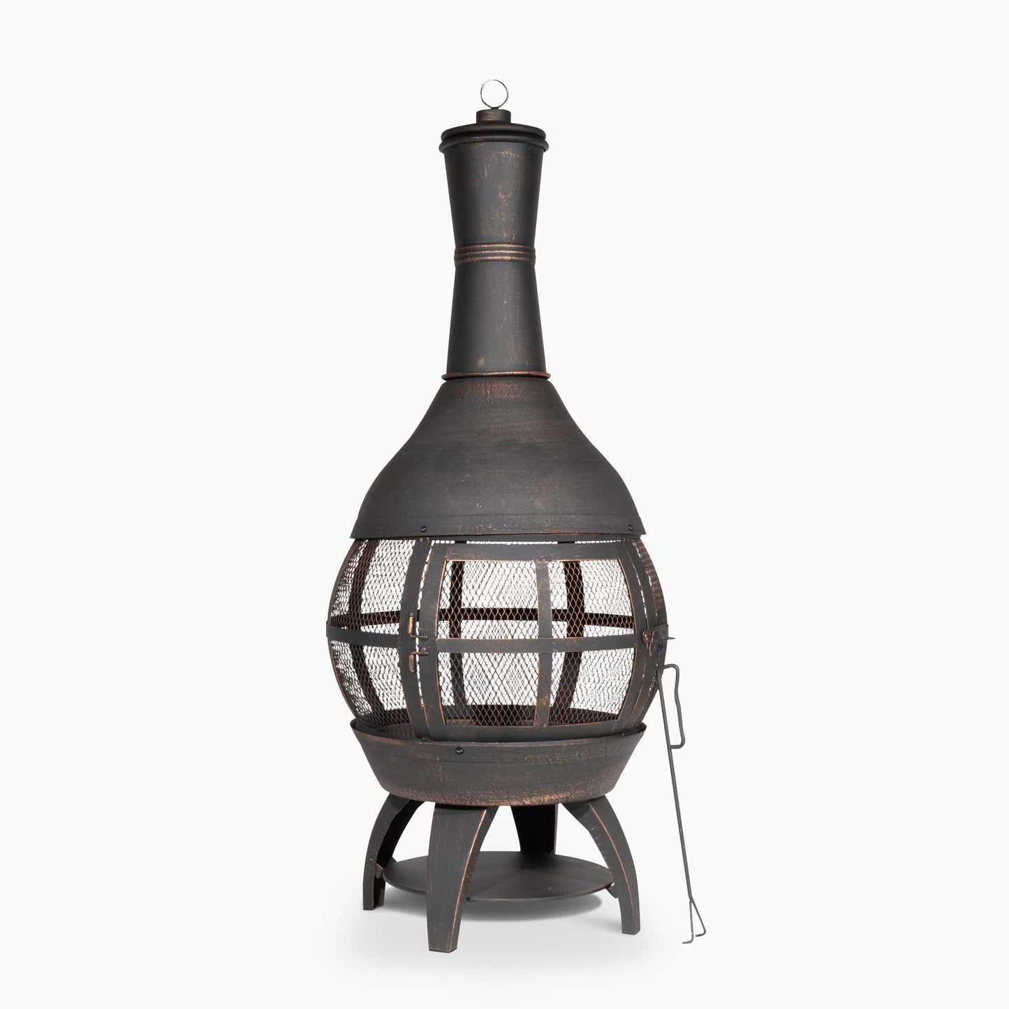 Deluxe 360° Chiminea/Fire Pit/Outdoor Heater inc Fire Poker & Cover - Antique Bronze Finish - DG241 - Hot Tub Shop