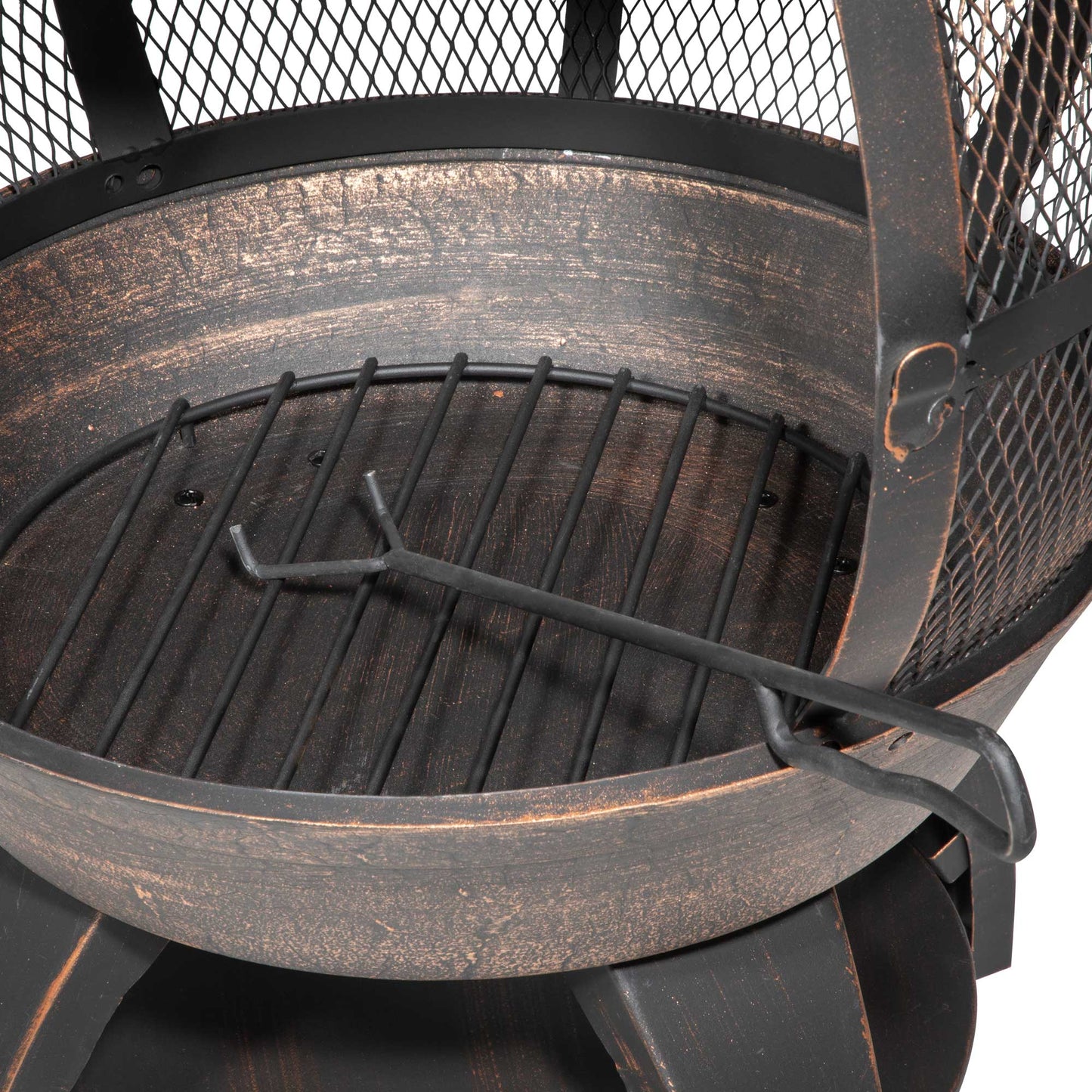Deluxe 360° Chiminea/Fire Pit/Outdoor Heater inc Fire Poker & Cover - Antique Bronze Finish - DG241 - Hot Tub Shop