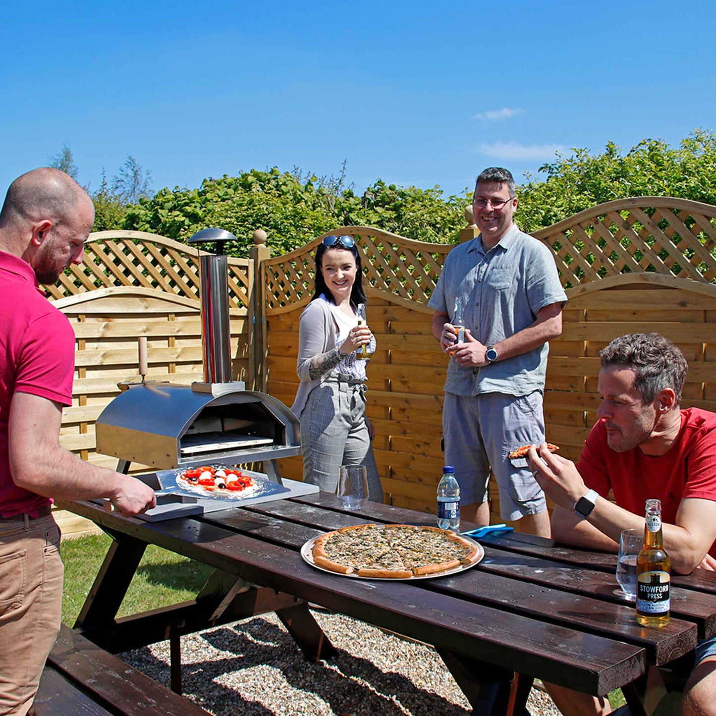 Portable Wood-Fired Stainless Steel Pizza Oven with Cover/Carry Bag and Trolley - DG259