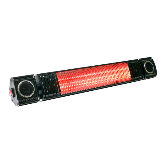Infrared Outdoor 2000W Patio Heater with Wireless Speakers, Black - IPX5 Rated - DG125
