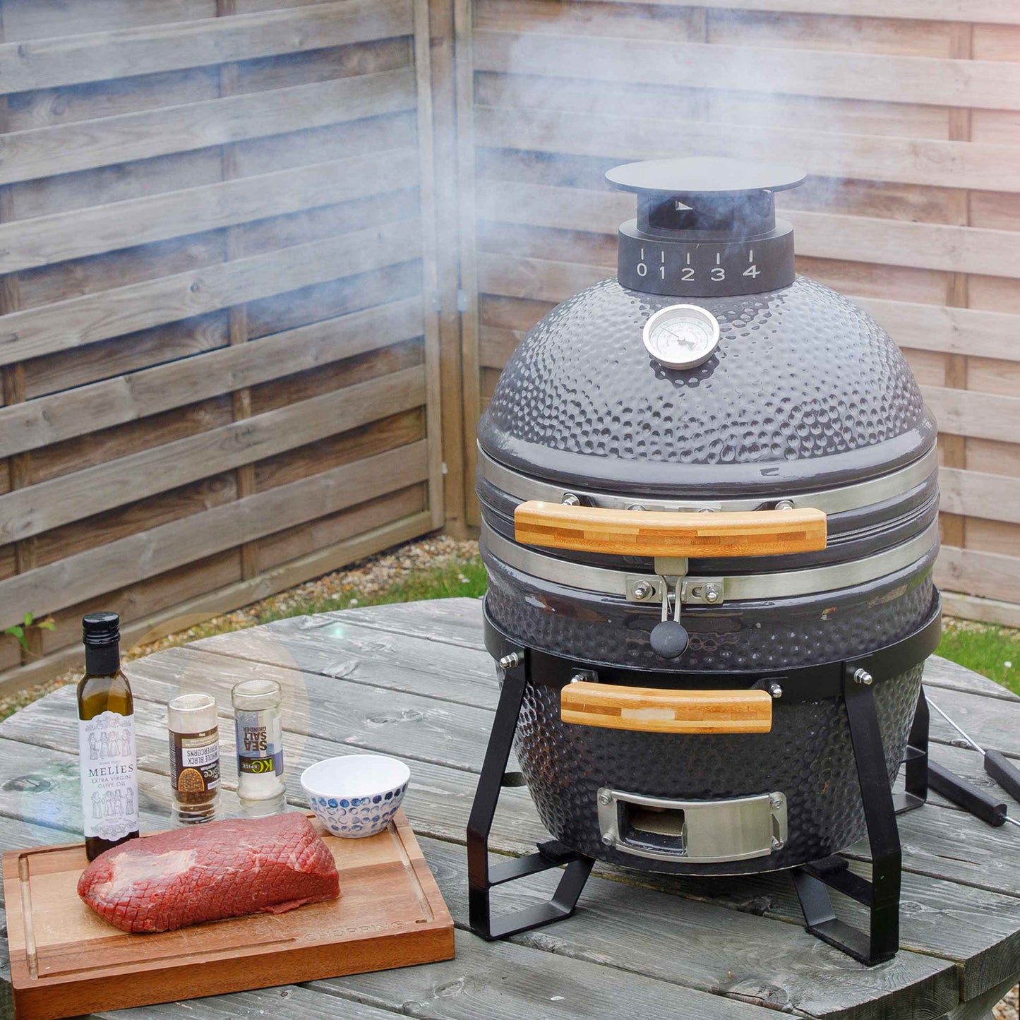 Dellonda Deluxe Kamado BBQ Grill, Oven & Smoker