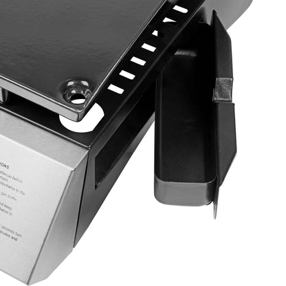 Dellonda 4 Burner Portable Gas Plancha Griddle With Cover - Black & Stainless Steel