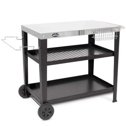 Barbecue/Plancha Trolley for Outdoor Grilling/Cooking with Utensil Holder, Stainless Steel - DG263 - Hot Tub Shop