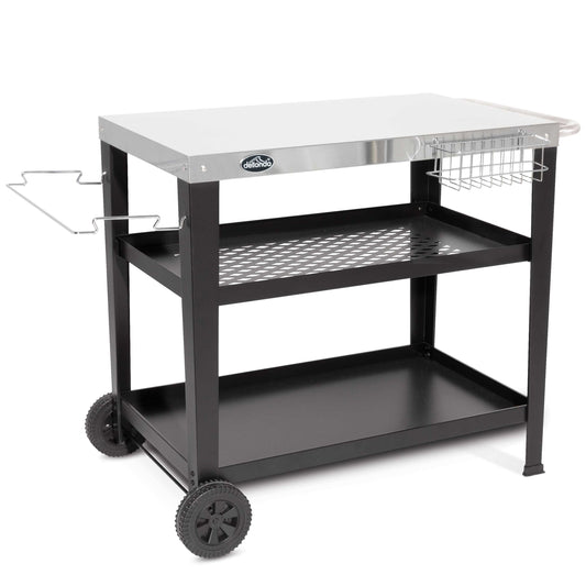 Barbecue/Plancha Trolley for Outdoor Grilling/Cooking with Utensil Holder, Stainless Steel - DG263 - Hot Tub Shop