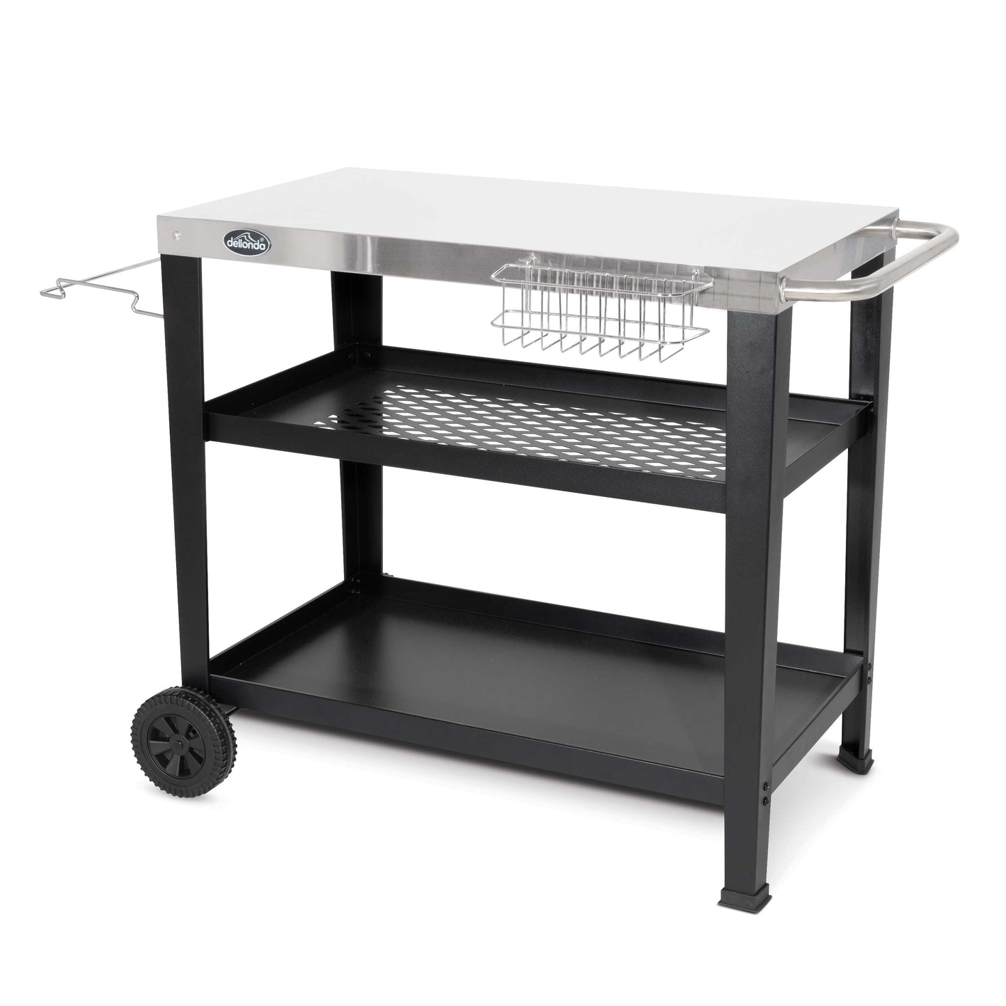 Barbecue/Plancha Trolley for Outdoor Grilling/Cooking with Utensil Holder, Stainless Steel - DG263 - Hot Tub Shop
