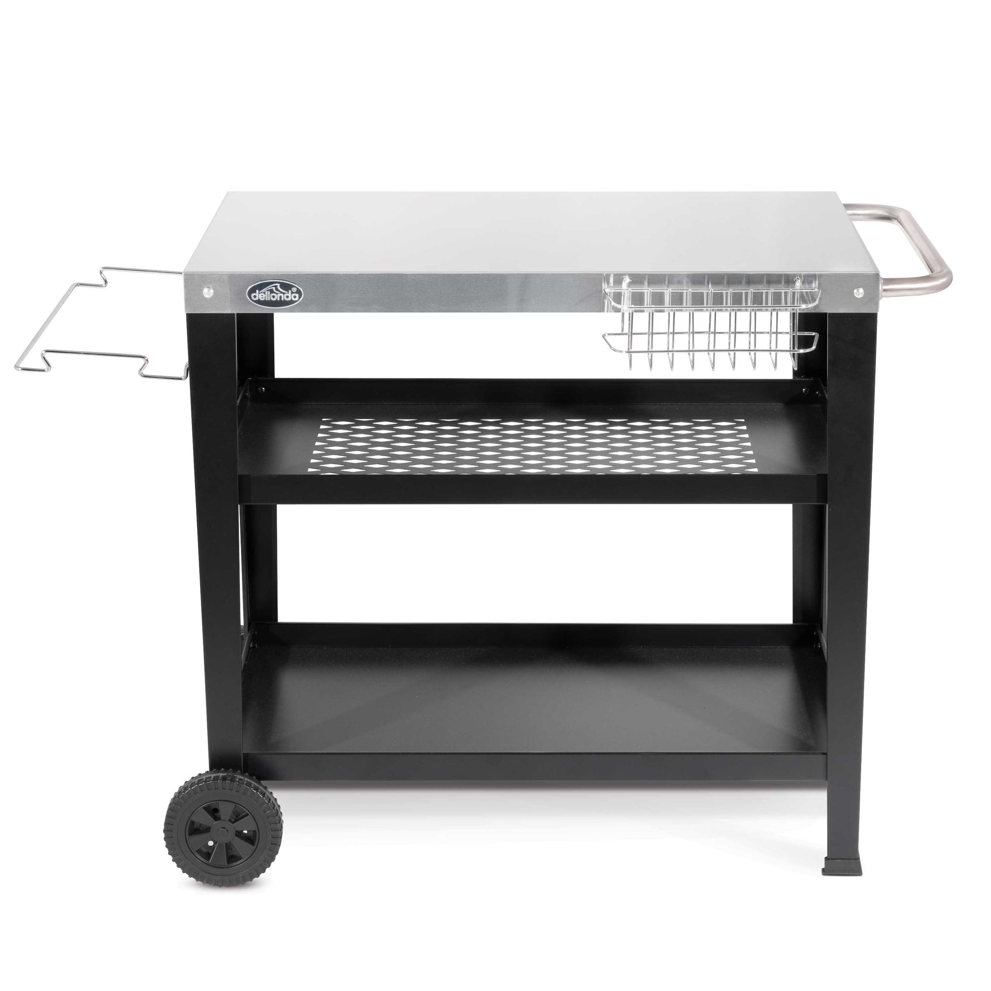 Barbecue/Plancha Trolley for Outdoor Grilling/Cooking with Utensil Holder, Stainless Steel - DG263 - Hot Tub Shop