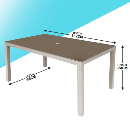Dellonda Fusion Aluminium Outdoor Dining Table