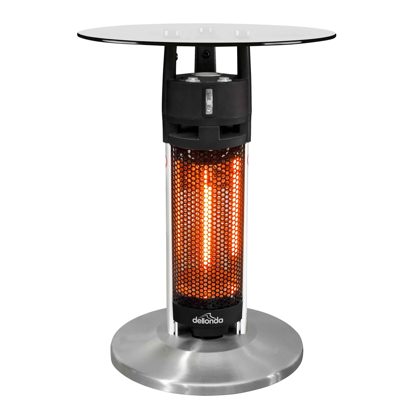 65cm Bistro Bar Table with 1200W Patio Heater, Black/Stainless Steel - DG62