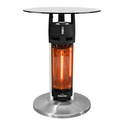 65cm Bistro Bar Table with 1200W Patio Heater, Black/Stainless Steel - DG62