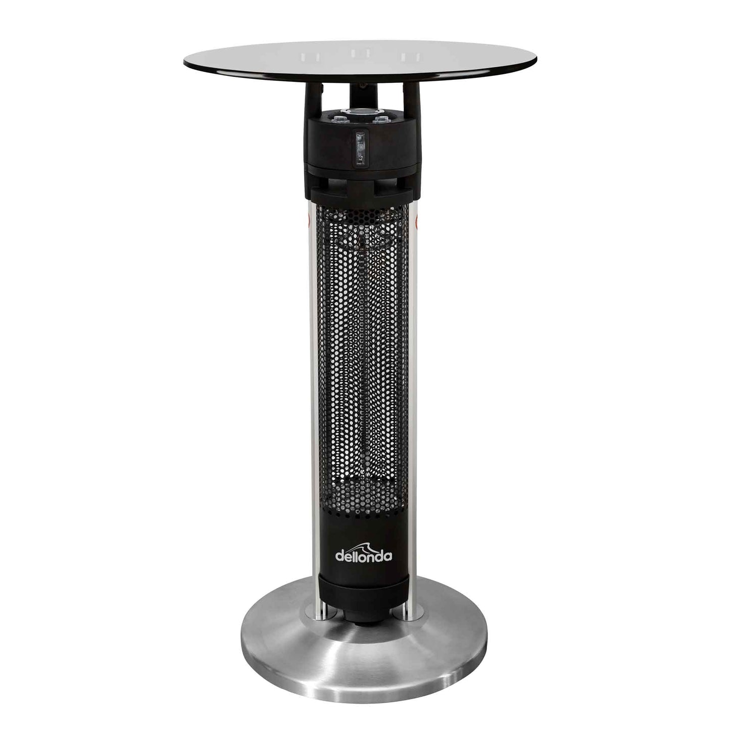 95cm Bistro Bar Table with 1600W Patio Heater, Black/Stainless Steel - DG63
