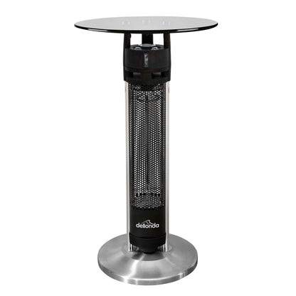 95cm Bistro Bar Table with 1600W Patio Heater, Black/Stainless Steel - DG63