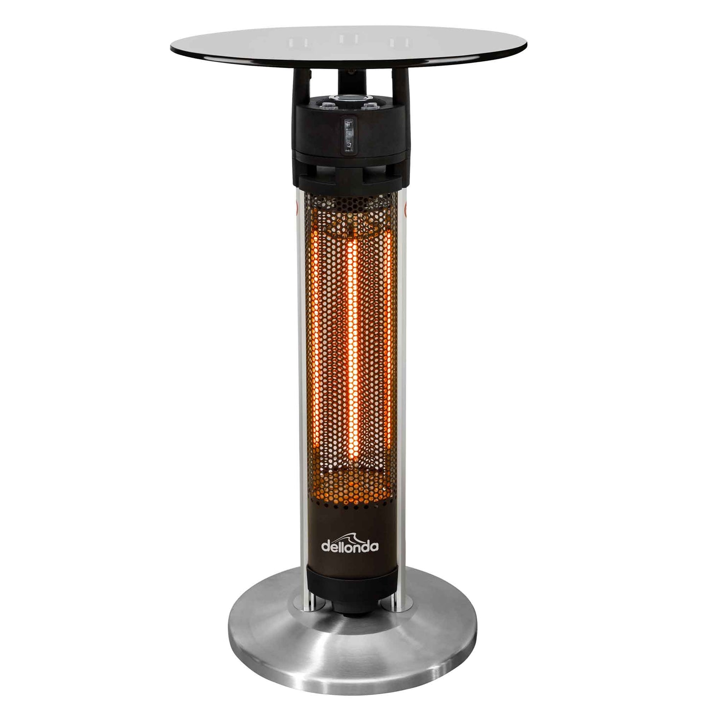 95cm Bistro Bar Table with 1600W Patio Heater, Black/Stainless Steel - DG63