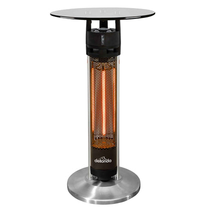 95cm Bistro Bar Table with 1600W Patio Heater, Black/Stainless Steel - DG63